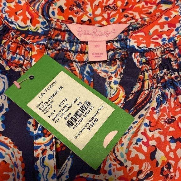 Lilly Pulitzer For The Halibut blouse size xs nwt - Picture 3 of 10